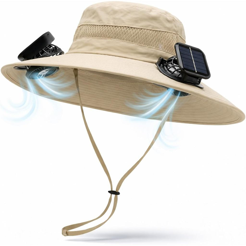 🔥Summer Promotion 💥- Outdoor Wide Brim Sun Hat With Solar Fan