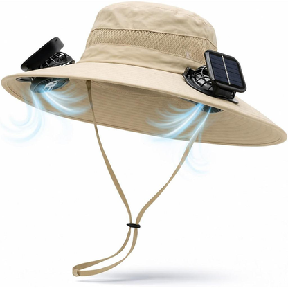 🔥Summer Promotion 💥- Outdoor Wide Brim Sun Hat With Solar Fan