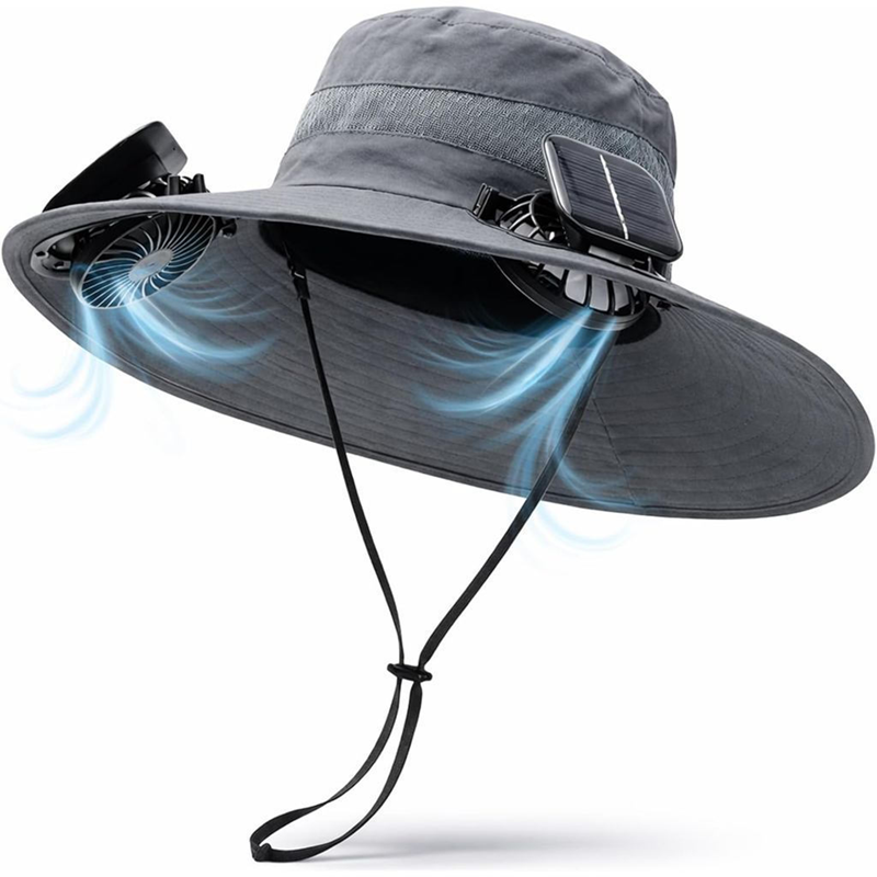 🔥Summer Promotion 💥- Outdoor Wide Brim Sun Hat With Solar Fan