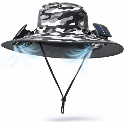 🔥Summer Promotion 💥- Outdoor Wide Brim Sun Hat With Solar Fan